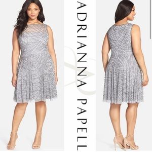 Adrianna Papell plus size beaded cocktail dress